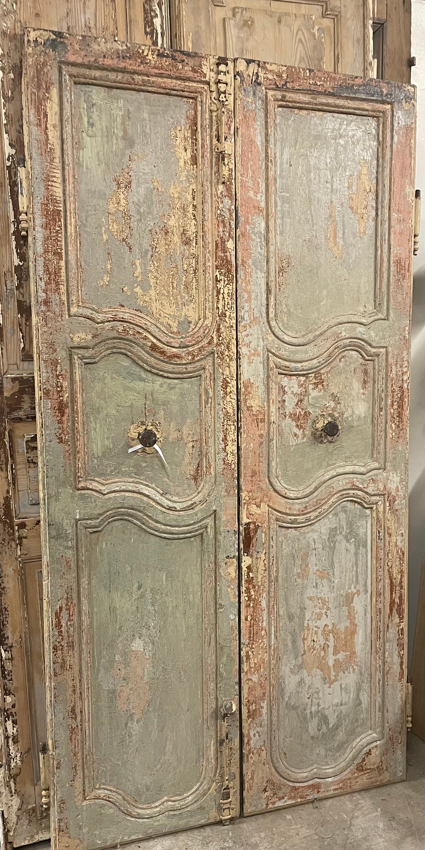 18th C Pair of Blue/Greenish Doors