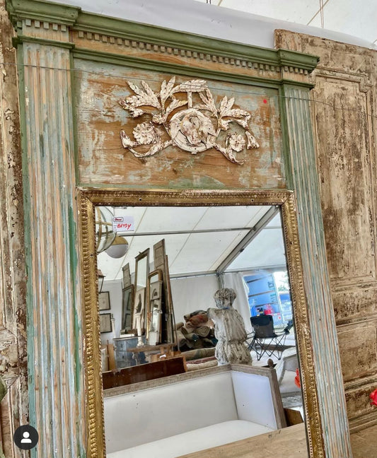 18th c French Trumeau Mirror